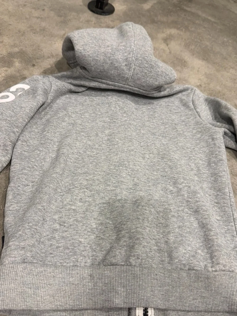 Converse Kids Light Grey Full-Zip Hoodie with Logo